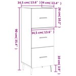 vidaXL Buffet Chêne sonoma 34 5x34x90 cm Bois d'ingénierie