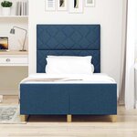 vidaXL Cadre de lit avec tête de lit Bleu 120 x 200 cm tissu