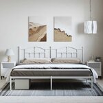 vidaXL Cadre de lit métal sans matelas et tête de lit blanc 193x203 cm