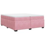vidaXL Sommier à lattes de lit avec matelas Rose 200x200 cm Velours
