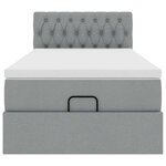 vidaXL Lit ottoman avec matelas gris clair 100x200 cm tissu