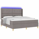 vidaXL Lit à ressorts avec matelas Taupe 140 x 200 cm tissu