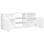 vidaXL Meuble TV avec lumières LED blanc brillant 120x30x50 cm