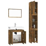 vidaXL Ensemble de meubles de salle de bain 3 Pièces Chêne fumé