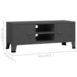 vidaXL Meuble TV industriel Anthracite 105x35x42 cm Métal