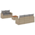 vidaXL Salon de jardin avec coussins 6 Pièces beige résine tressée