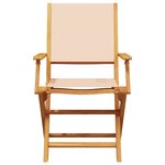 vidaXL Chaises de jardin pliantes lot de 4 beige tissu et bois massif