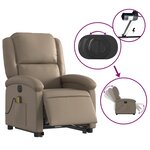 vidaXL Fauteuil inclinable de massage électrique cappuccino similicuir