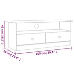 vidaXL Meuble TV avec tiroirs ALTA 100x35x41 cm bois massif de pin