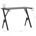 Bureau table poste de travail meuble d'ordinateur informatique étude de jeu avec pieds en forme de Y 110 x 60 x 75 cm noir 02_0023771