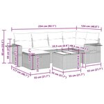 vidaXL Salon de jardin 7 Pièces avec coussins noir résine tressée