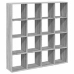vidaXL Bibliothèque sonoma gris 137 5x29x137 5 cm bois d'ingénierie