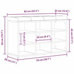 Banc de rangement vidaXL Chêne noir 80x30x48 cm Bois reconstitué