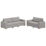 vidaXL Ensemble de Canapés 2 Pièces Gris 221 x 78 x 80 cm Tissu