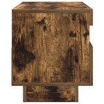 vidaXL Meuble TV avec lumières LED chêne fumé 80x35x40 cm