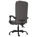 vidaXL Fauteuil de massage inclinable de bureau Gris Similicuir
