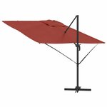 vidaXL Parasol Roma Rouge 286 x 285 x 265 cm Polyester et Aluminium