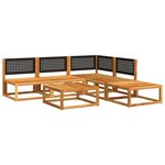 vidaXL Ensemble de canapés de jardin 6 pièces avec coussins en bois d'acacia et rotin