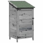 vidaXL Abri de jardin Gris 59 x 56 x 113 5 cm Bois de Sapin Massif