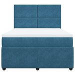 vidaXL Sommier à lattes de lit et matelas bleu 140x190 cm velours