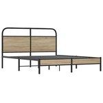 vidaXL Cadre de lit sans matelas 160x200 cm chêne fumé bois ingénierie