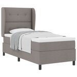 vidaXL Lit à ressorts avec matelas Taupe 100 x 200 cm tissu