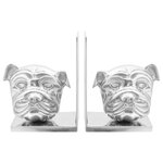 vidaXL Serre-livres 2 Pièces Argent 8x12x16 5 cm Aluminium Chien