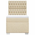 vidaXL Sommier à lattes de lit avec matelas Crème 80x200 cm Tissu