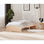 vidaXL Cadre de lit sans matelas bois massif 100x200 cm