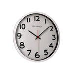 Q-connect horloge murale - Plastique - Diamètre 34 cm - Chrome