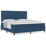 vidaXL Lit à ressorts avec Matelas Bleu 200x200 cm Tissu