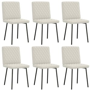 vidaXL Chaises à manger lot de 6 crème velours