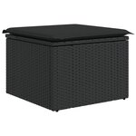 vidaXL Salon de jardin 5 Pièces avec coussins noir résine tressée