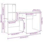 vidaXL Bureau Chêne sonoma 131 5 x 50 x 106 5 cm Bois d'ingénierie