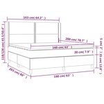 vidaXL Sommier à lattes de lit matelas et LED Taupe 160x200 cm Tissu