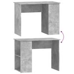 Bureau table poste de travail meuble d'ordinateur informatique étude 100 x 55 x 75 cm bois d'ingénierie gris 02_0023829