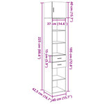 vidaXL Armoire de rangement mince chêne fumé 40x42 5x225 cm