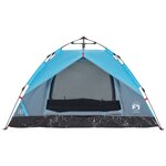 vidaXL Tente de camping à dôme 3 personnes bleu libération rapide