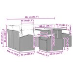 vidaXL Ensemble de canapé de jardin 7 pièces avec coussins noir poly rattan