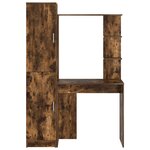 vidaXL Bureau avec rangement Chêne fumé Bois d'ingénierie