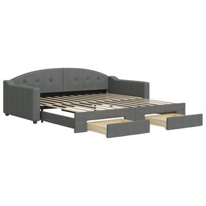 vidaXL Lit de jour avec gigogne et tiroirs sans matelas 100x200 cm