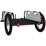 vidaXL Remorque de vélo gris tissu oxford et fer