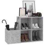 vidaXL Armoire à chaussures d’entrée gris béton bois ingénierie