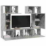 vidaXL Ensemble de meuble TV 6 Pièces Gris béton Bois d'ingénierie