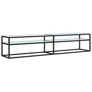 vidaXL Meuble TV Marbre blanc 200x40x40 5 cm Verre trempé
