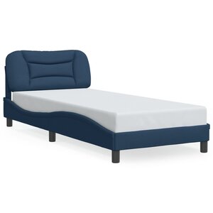 vidaXL Cadre de lit sans matelas Hvar bleu 90x190 cm tissu