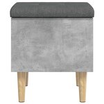 vidaXL Banc de rangement gris béton 42x42x46 cm bois d'ingénierie