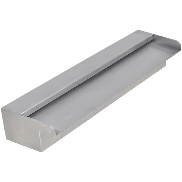 vidaXL Lame d'eau rectangulaire 45 cm Acier inoxydable pour piscine