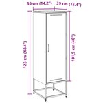 vidaXL Buffet haut blanc 36x39x123 cm acier