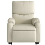 vidaXL Fauteuil inclinable de massage électrique crème similicuir